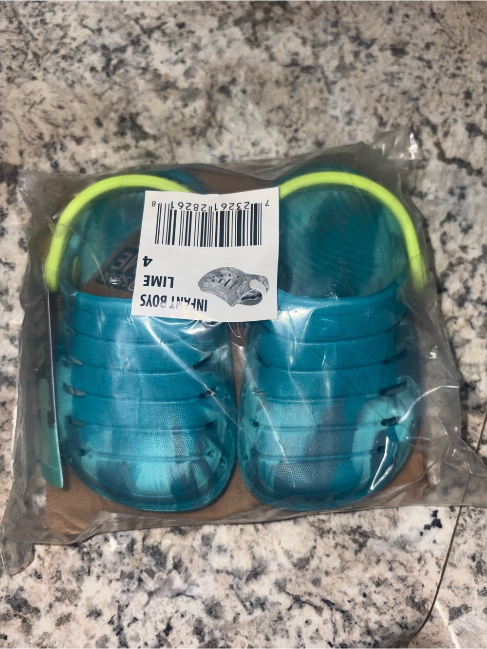 Kids Lime Blue Water Shoes - Comfortable Slip-On Sandals